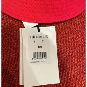 Celine Red & White Bucket Hat ( color Panama) Celine Paris Black Quilted White Logo Nylon Twill Orange Sun  main image 4